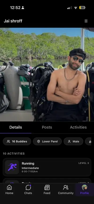 The Hiive profile tab, reached from the bottom navigation bar